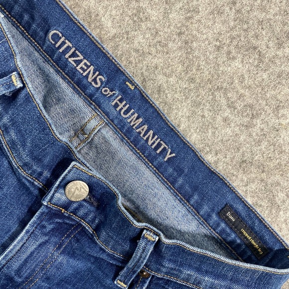 Citizens Of Humanity Jeans 28 Blue Denim Dani Cropped Straight Leg Cuffed - Picture 10 of 13